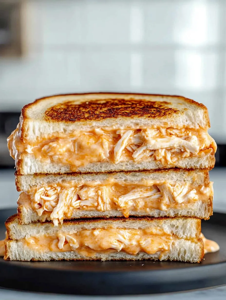 A sandwich with chicken and cheese on a plate.