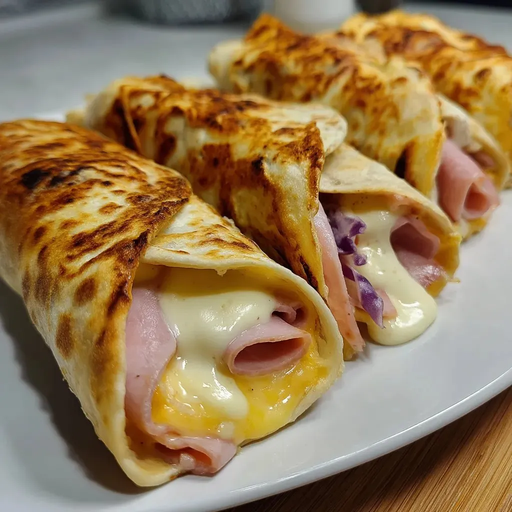 A burrito and a sandwich side by side on a serving plate.