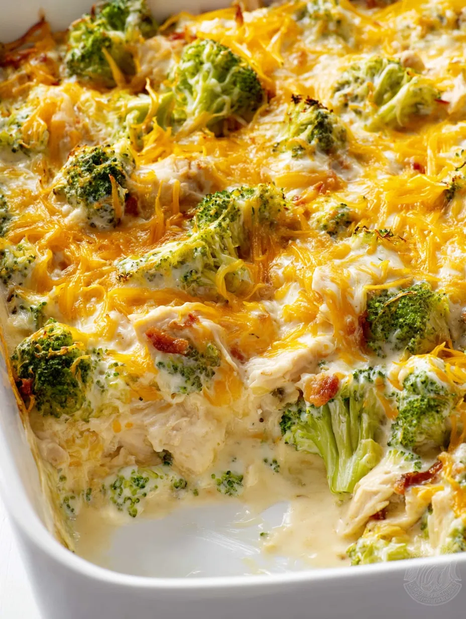 A casserole with broccoli and cheese.