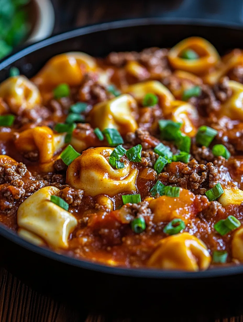 A bowl of pasta with meat sauce.