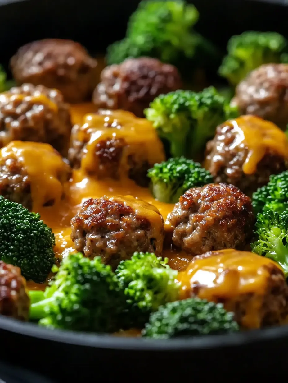 A plate of meatballs and broccoli.