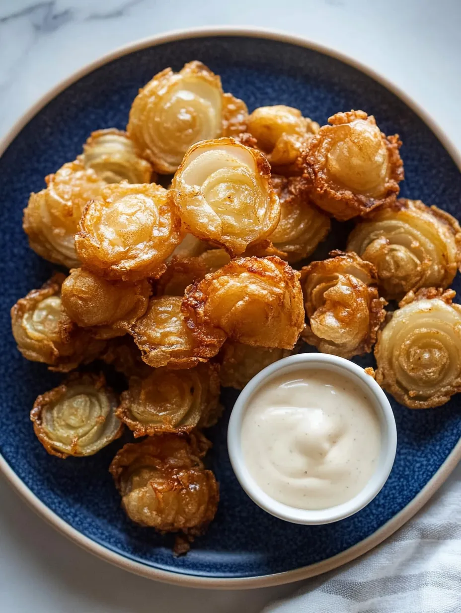 A plate of fried food with a dipping sauce.