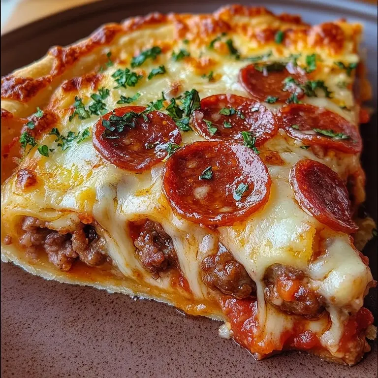 A slice of pizza with pepperoni and cheese.
