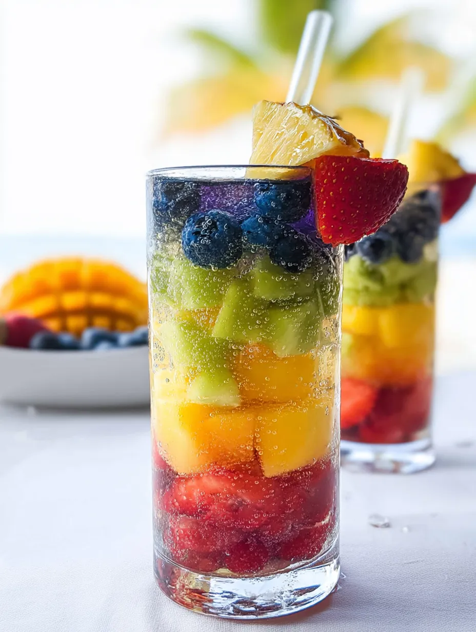 A glass of fruit with strawberries and blueberries.