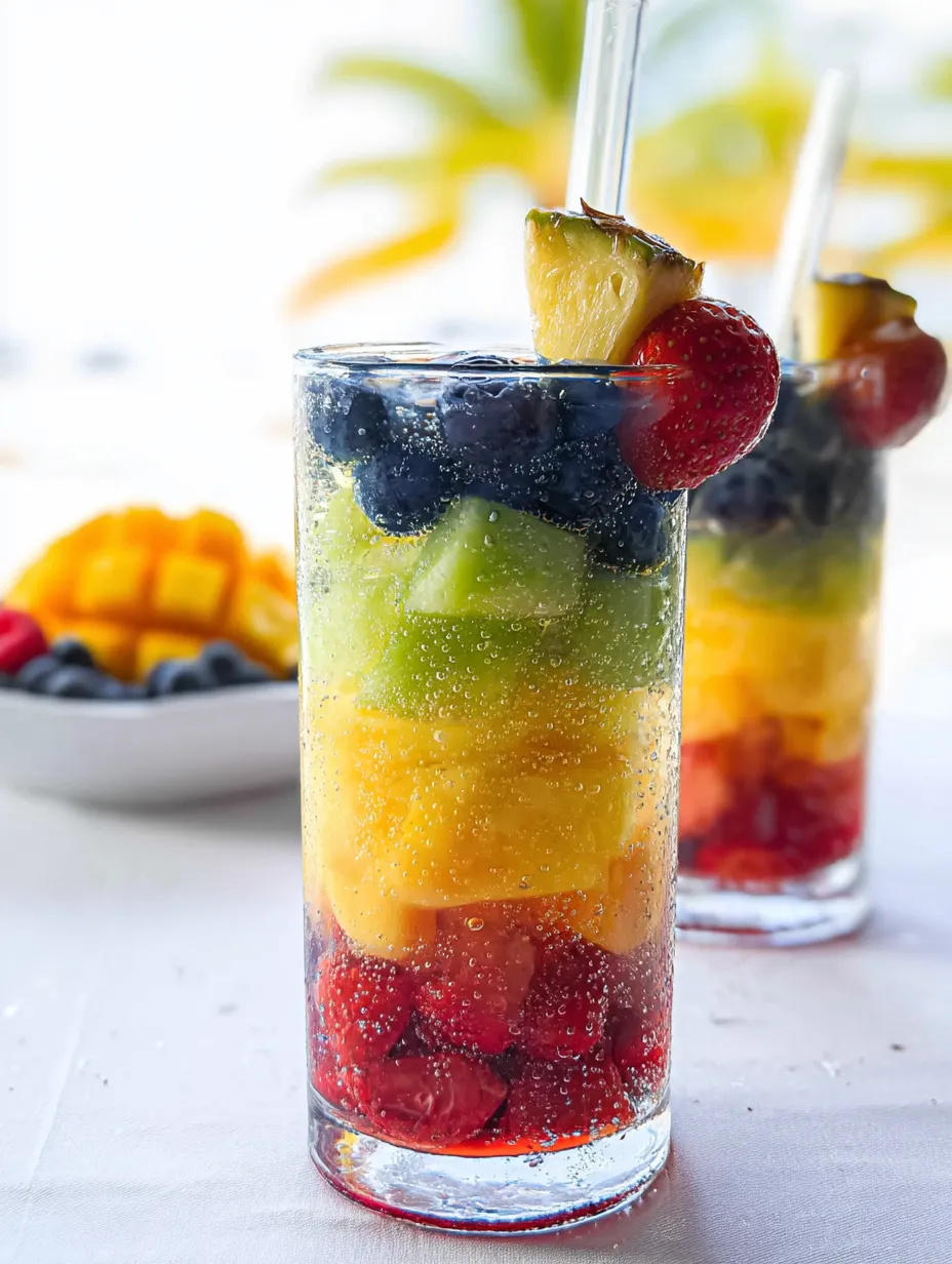 A glass of fruit with strawberries and blueberries.