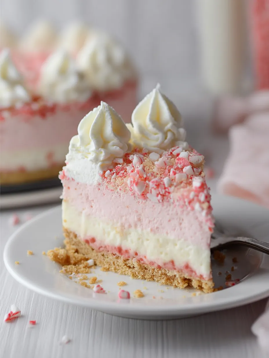 A slice of cake with white frosting and red sprinkles.