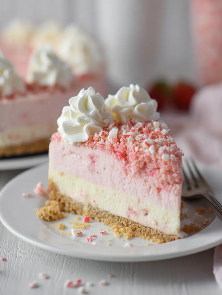 A slice of cake with white frosting and red sprinkles.