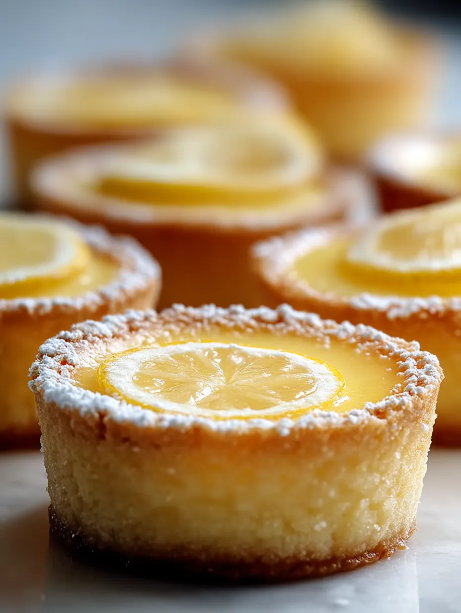 A slice of lemon cake dusted with powdered sugar.