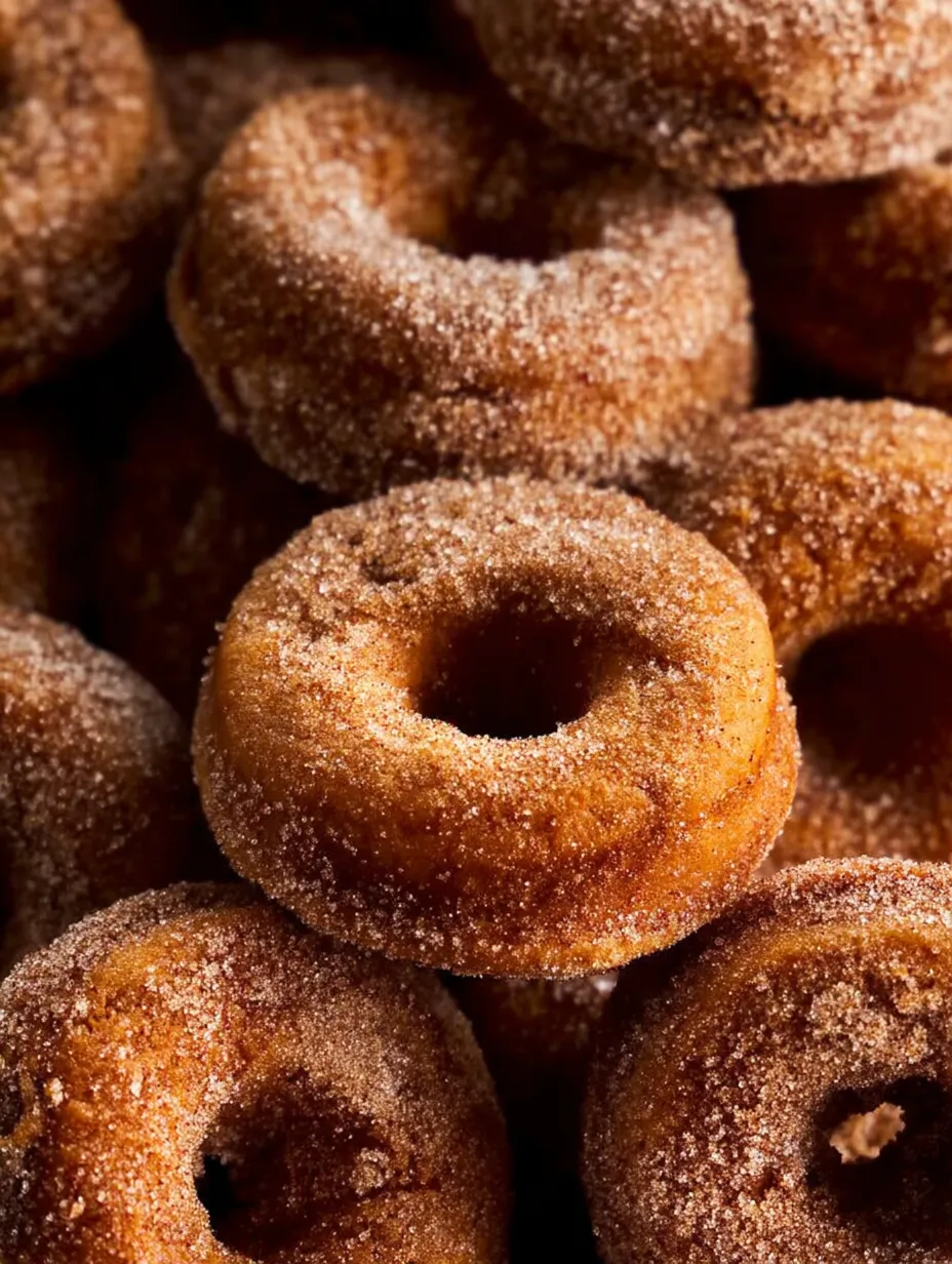 A pile of sugar coated donuts.