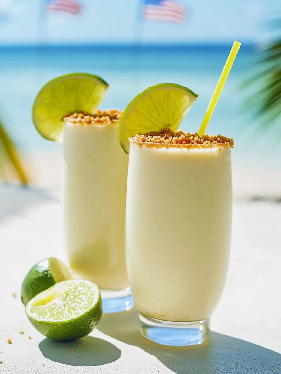 Two dairy-based lime drinks beside fresh limes.