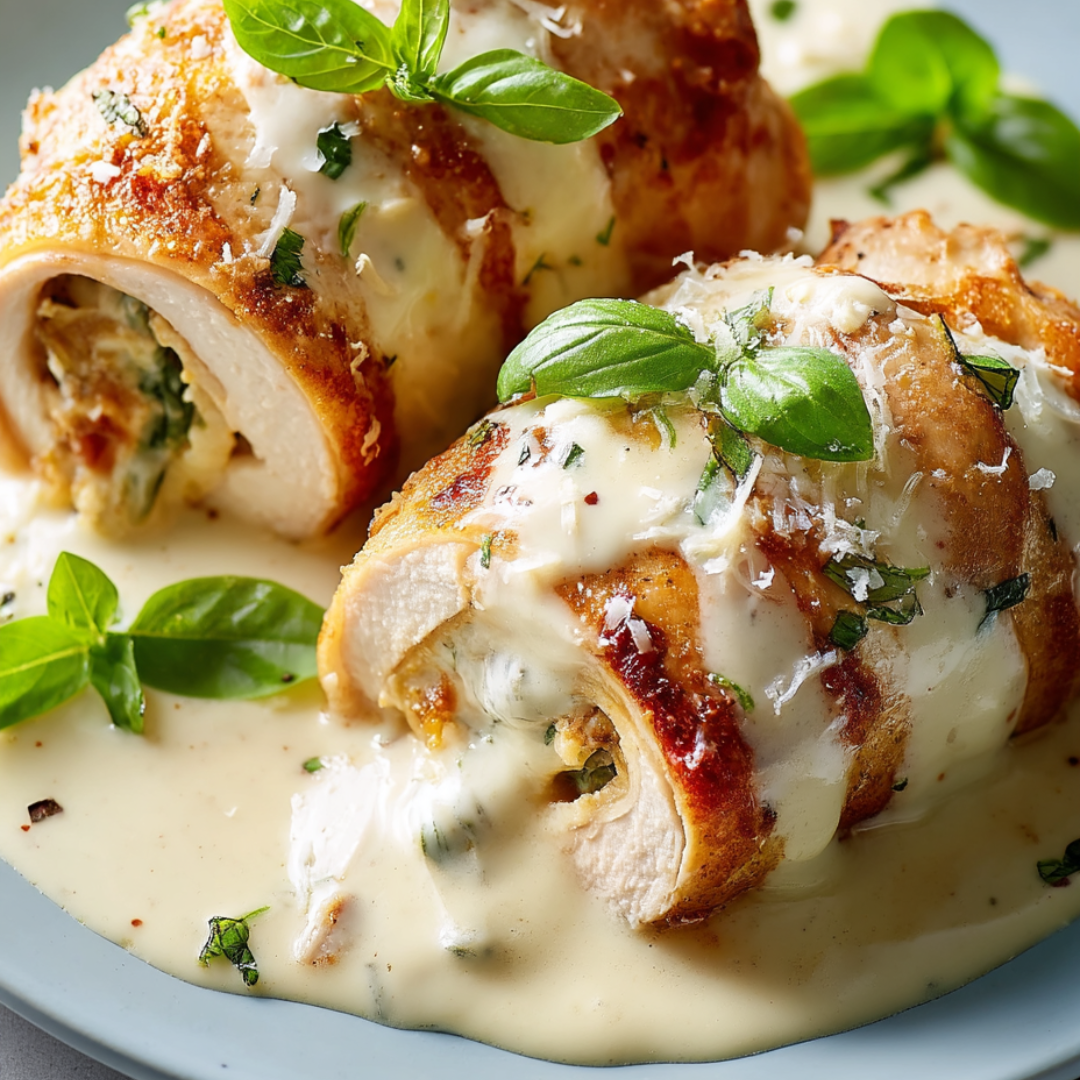 Chicken on a plate smothered in tasty sauce.