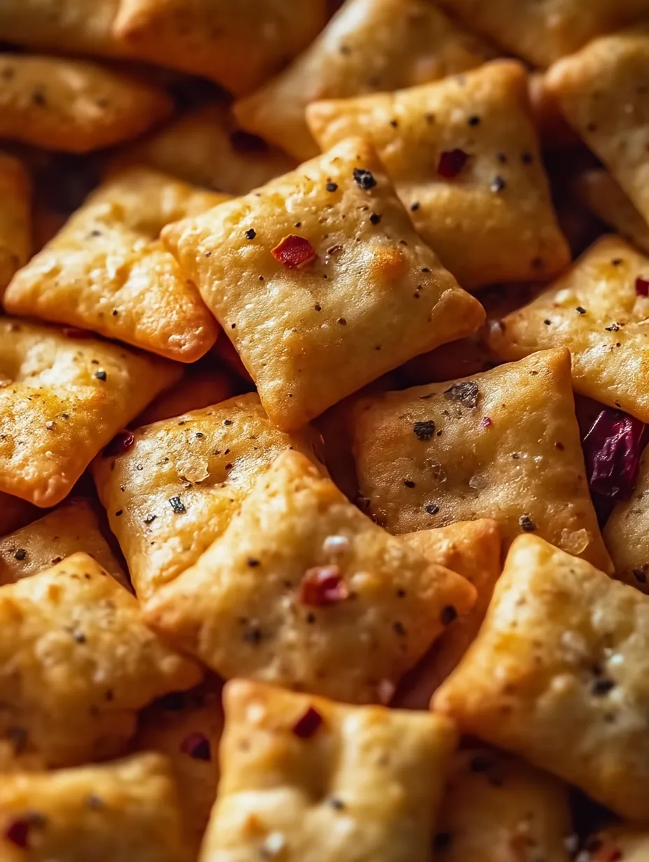 A stack of cheesy pepperoni pizza snacks.