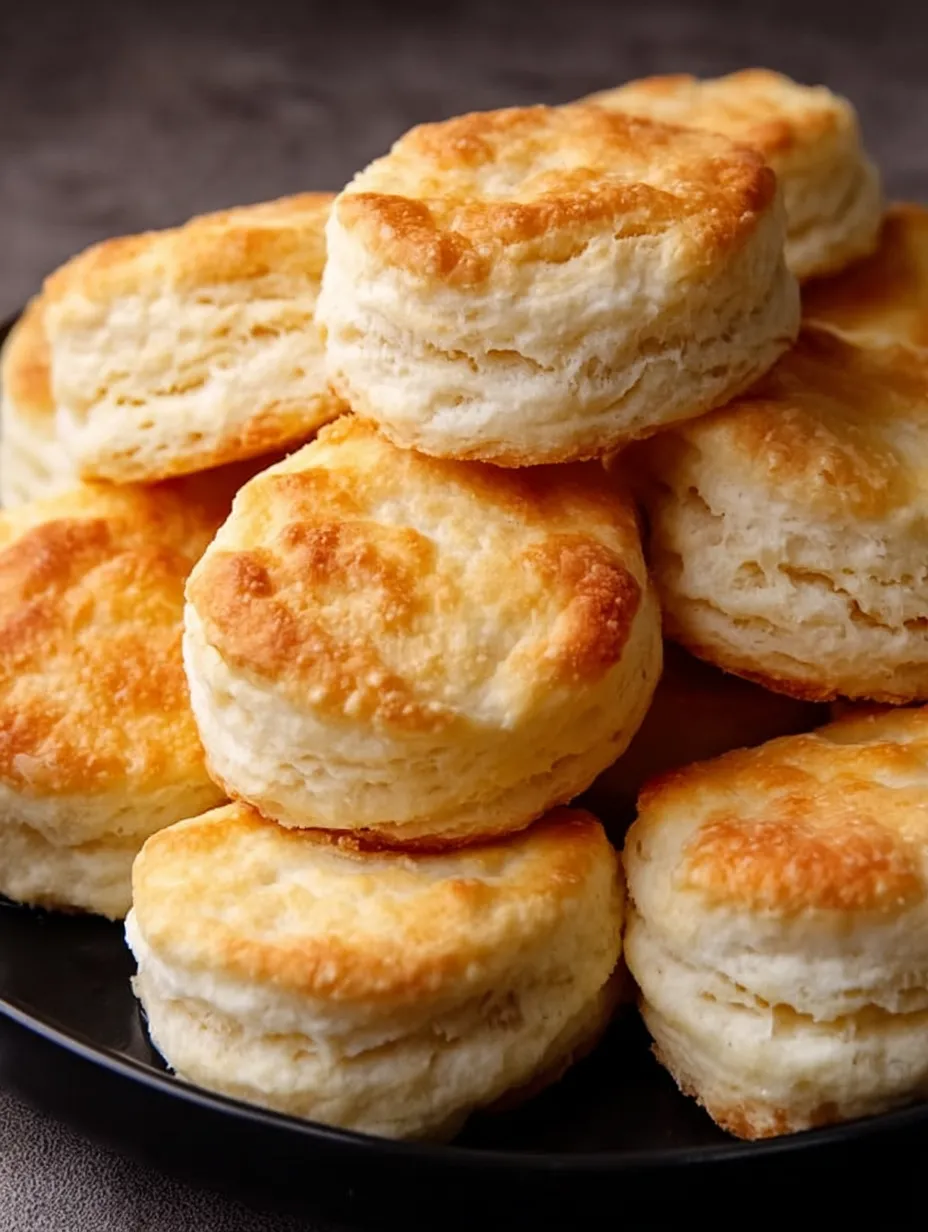 A stack of biscuits on a plate, ready to eat.