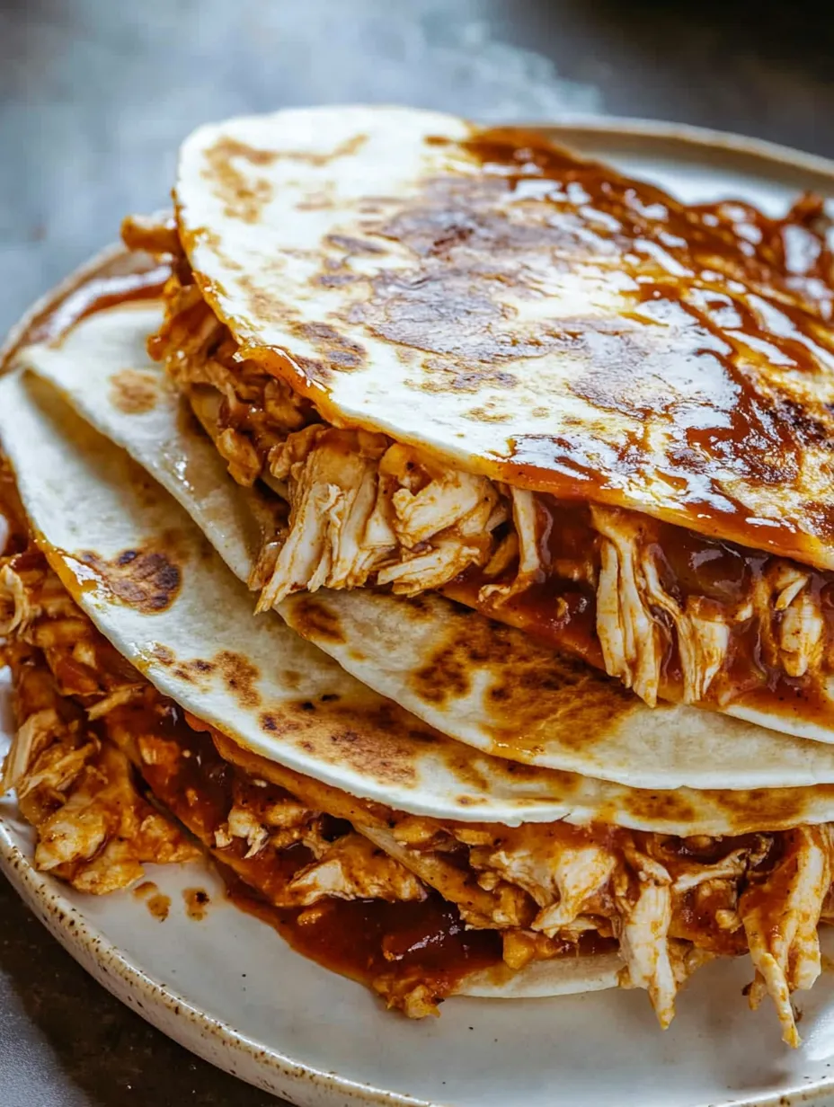 A stack of chicken pita sandwiches.