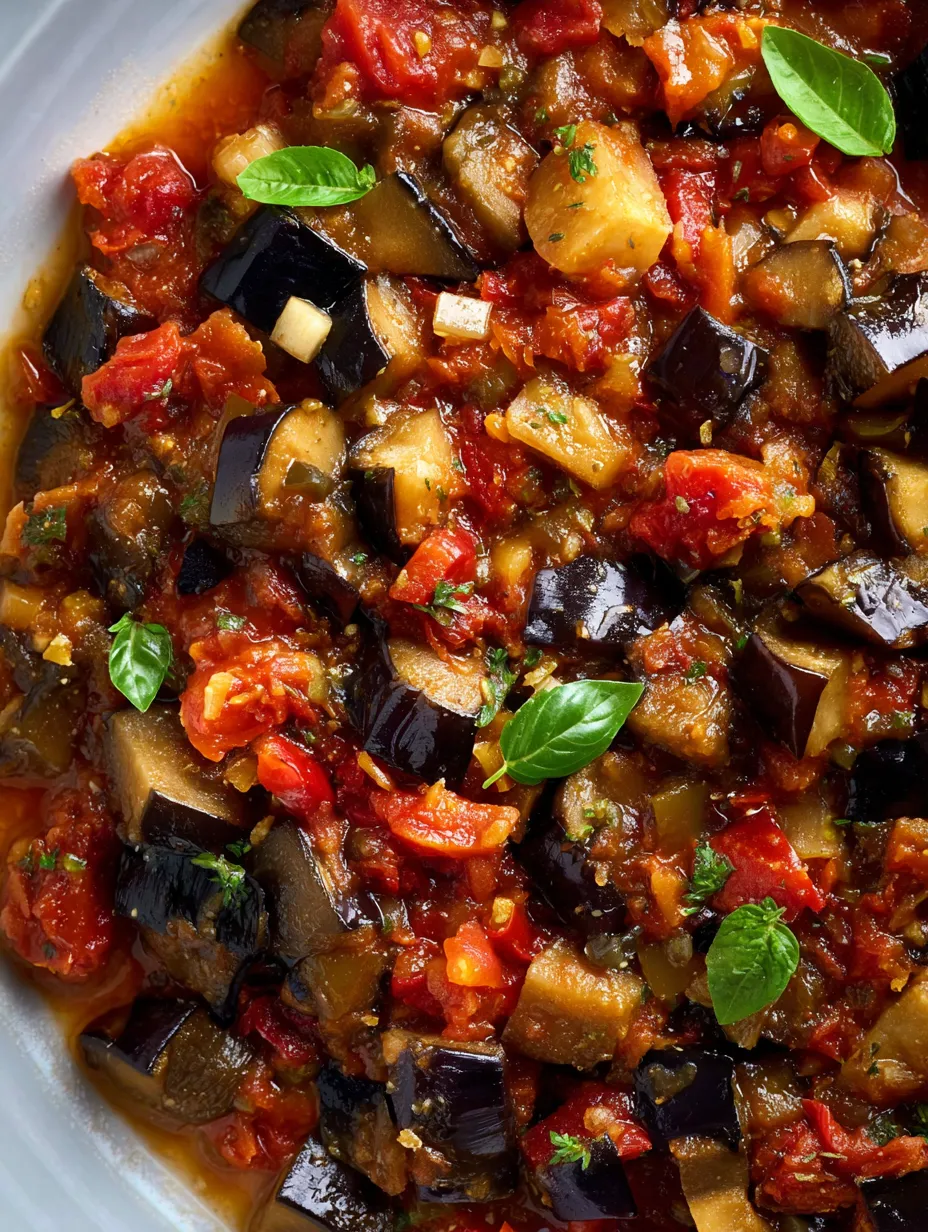 A bowl of food with tomatoes and basil.