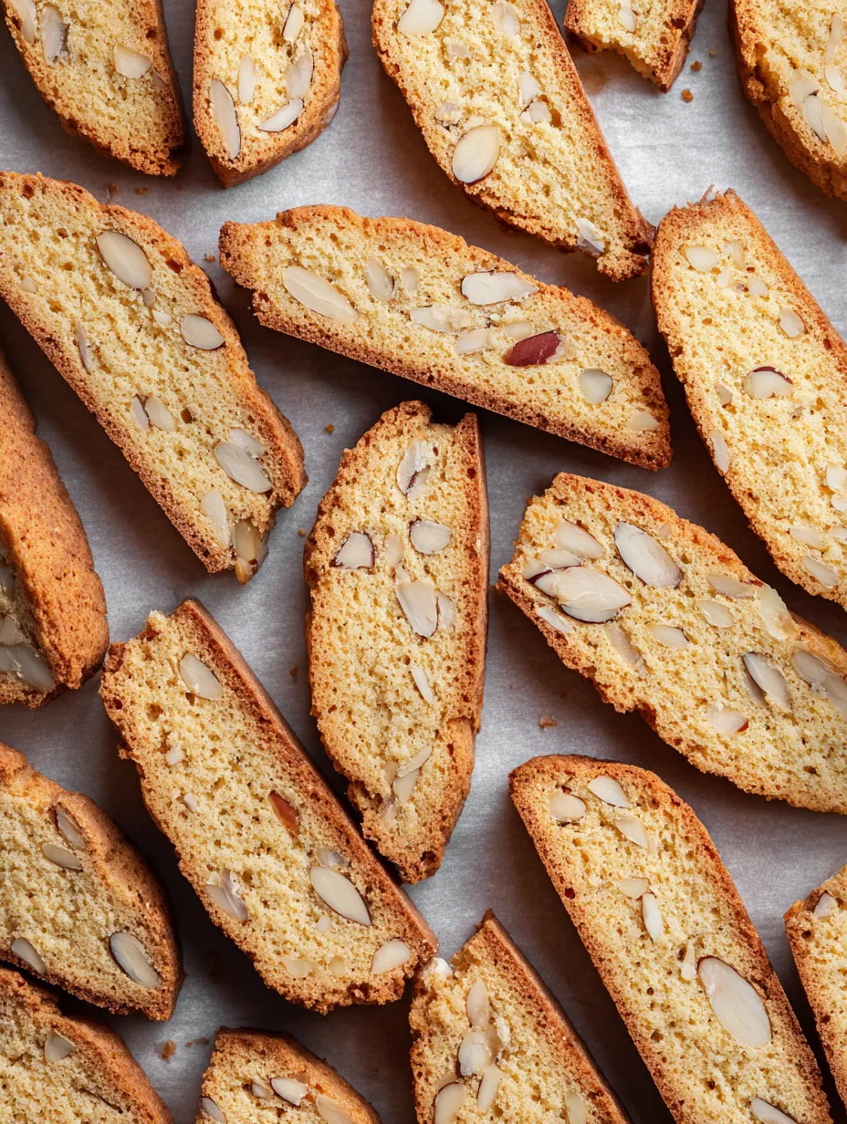 A pile of almond cookies.