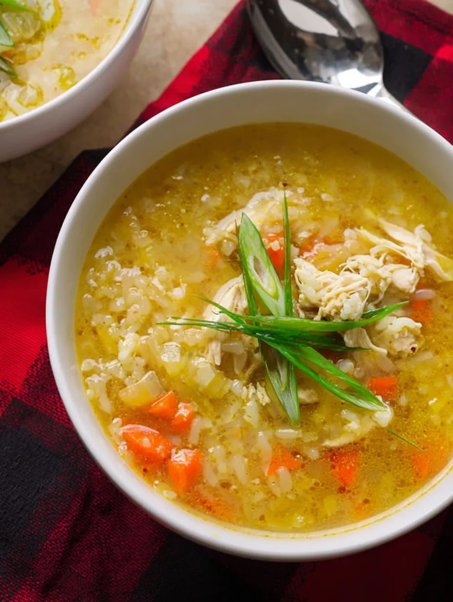 Soup bowl filled with chicken and veggies.