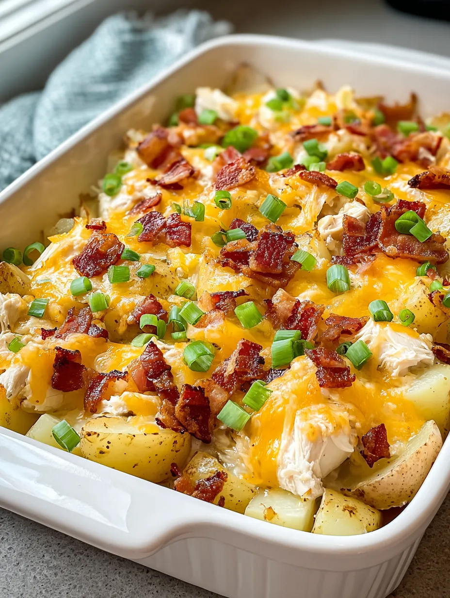 A dish topped with beef bacon and oozing cheese.