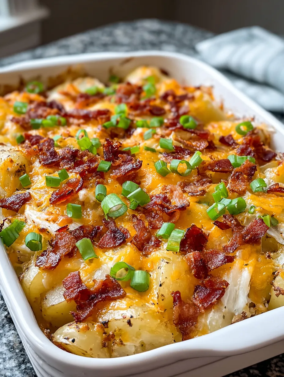 A white bowl packed with beef bacon and gooey cheese.