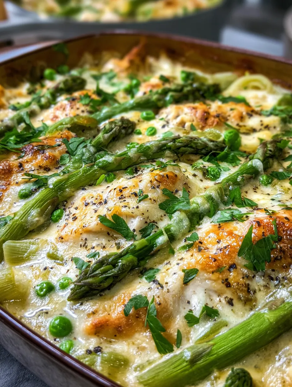 A plate with chicken, cheese, and asparagus.