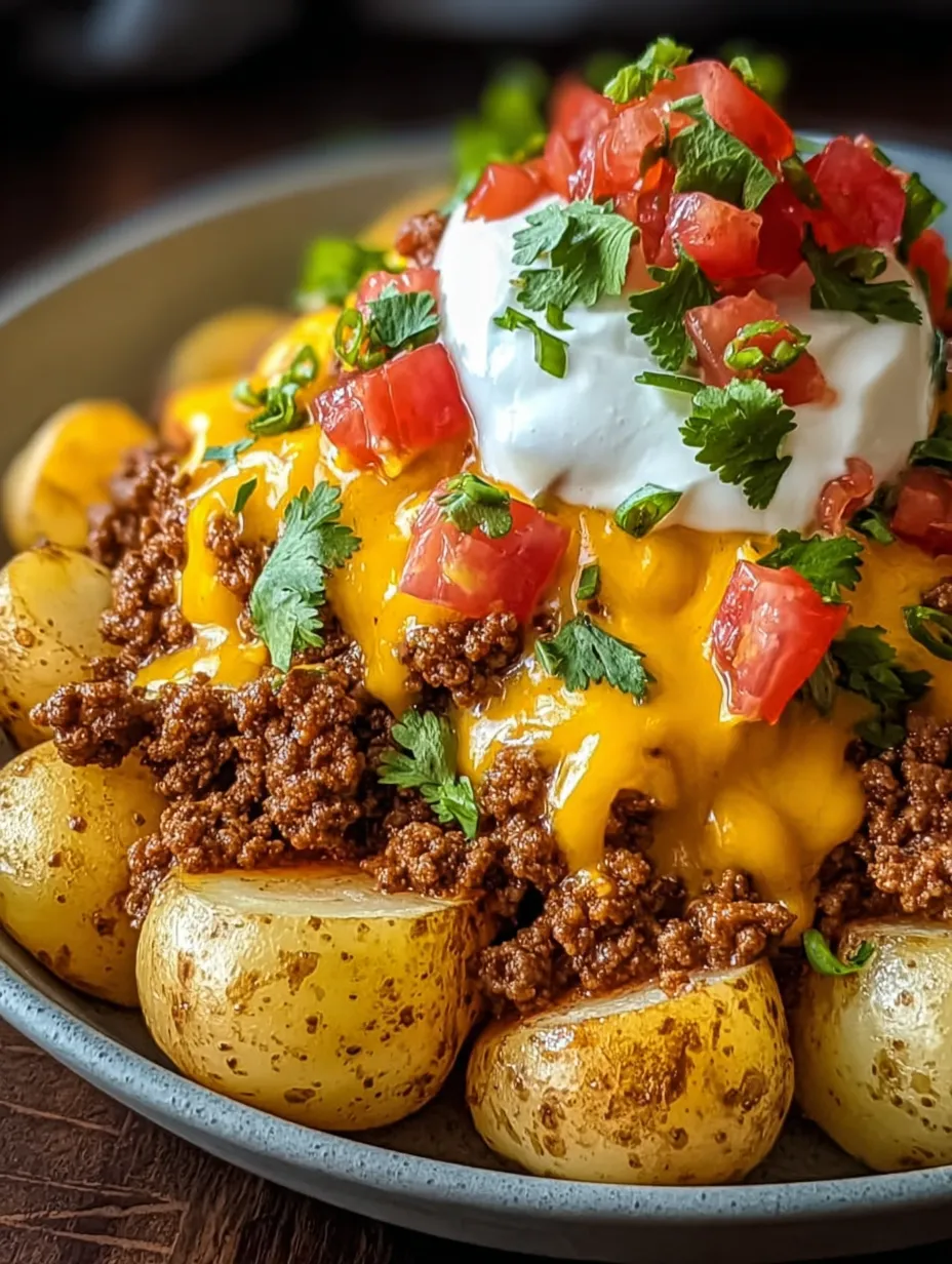 A bowl of food with sour cream on top.