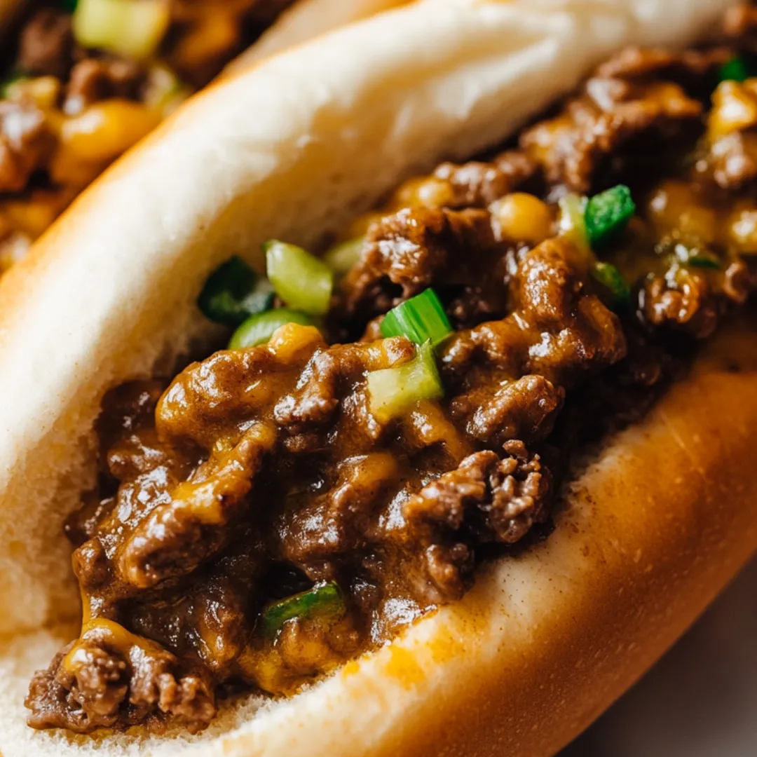 Hot dog topped with chili and chopped onions.