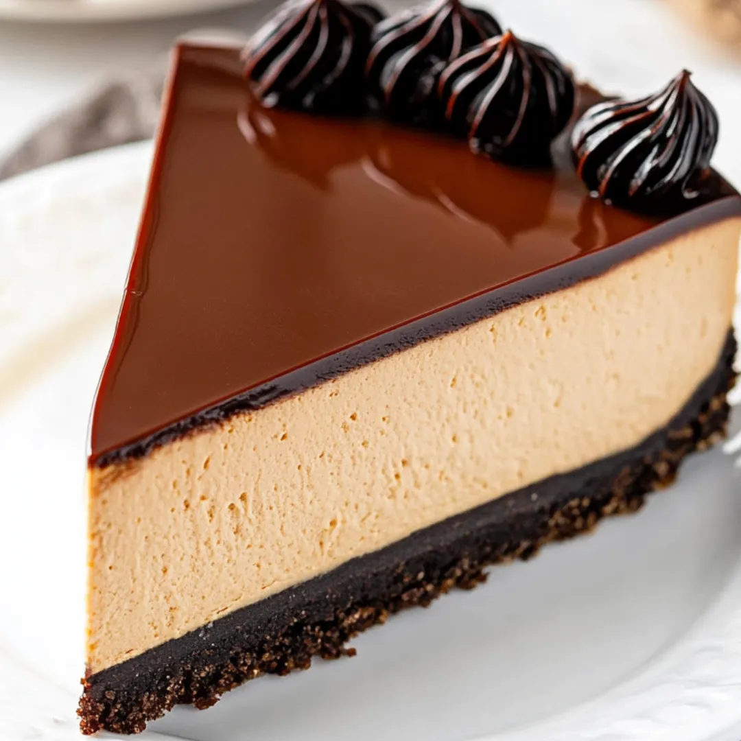 Piece of chocolate cake on a dish.