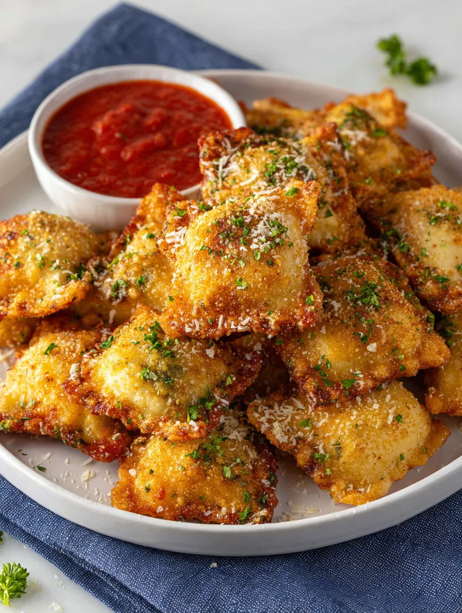A serving plate holding crispy pasta and a bowl of sauce.