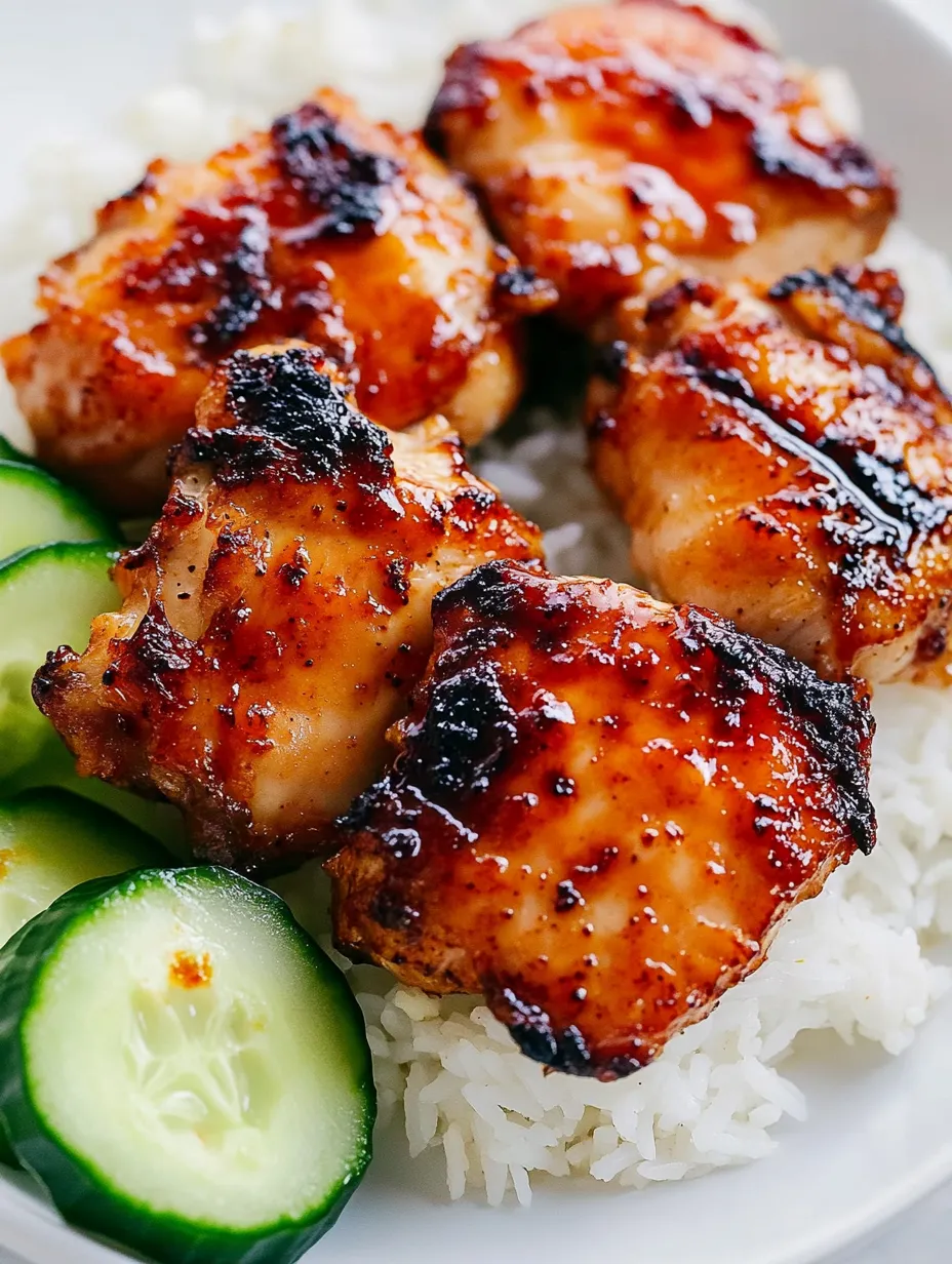 Rice and grilled chicken on a plate.