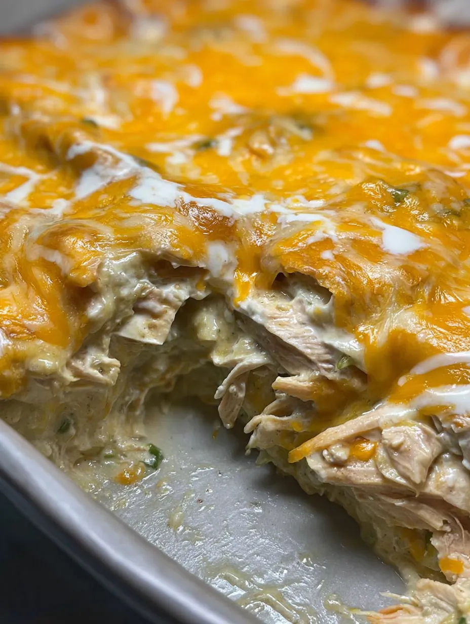 A cheesy chicken bake on a plate.