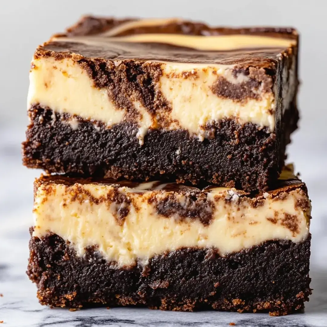 Chocolate and white swirled dessert bar on a plate.