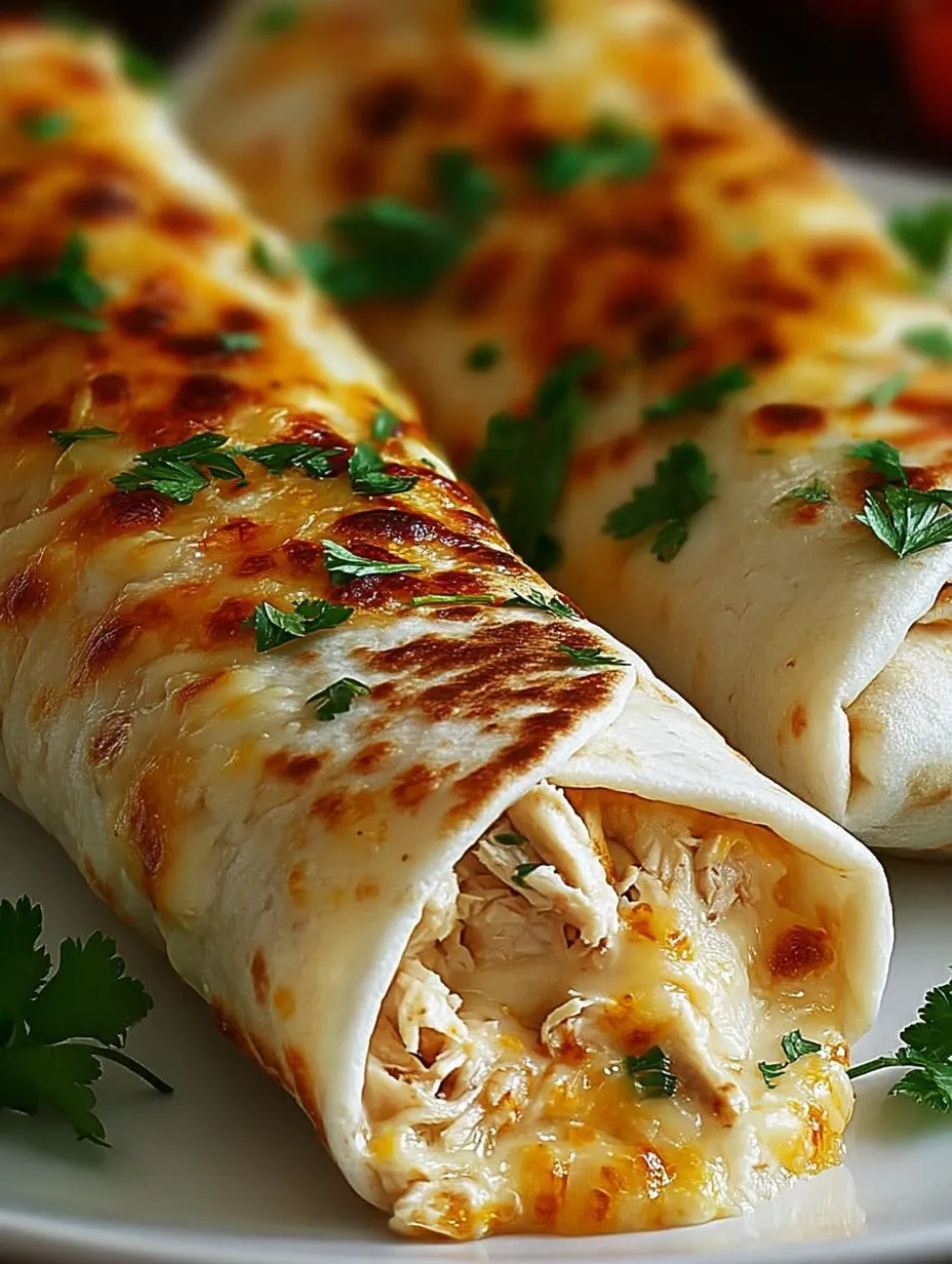 Two stuffed chicken wraps loaded with lettuce and melted cheese.