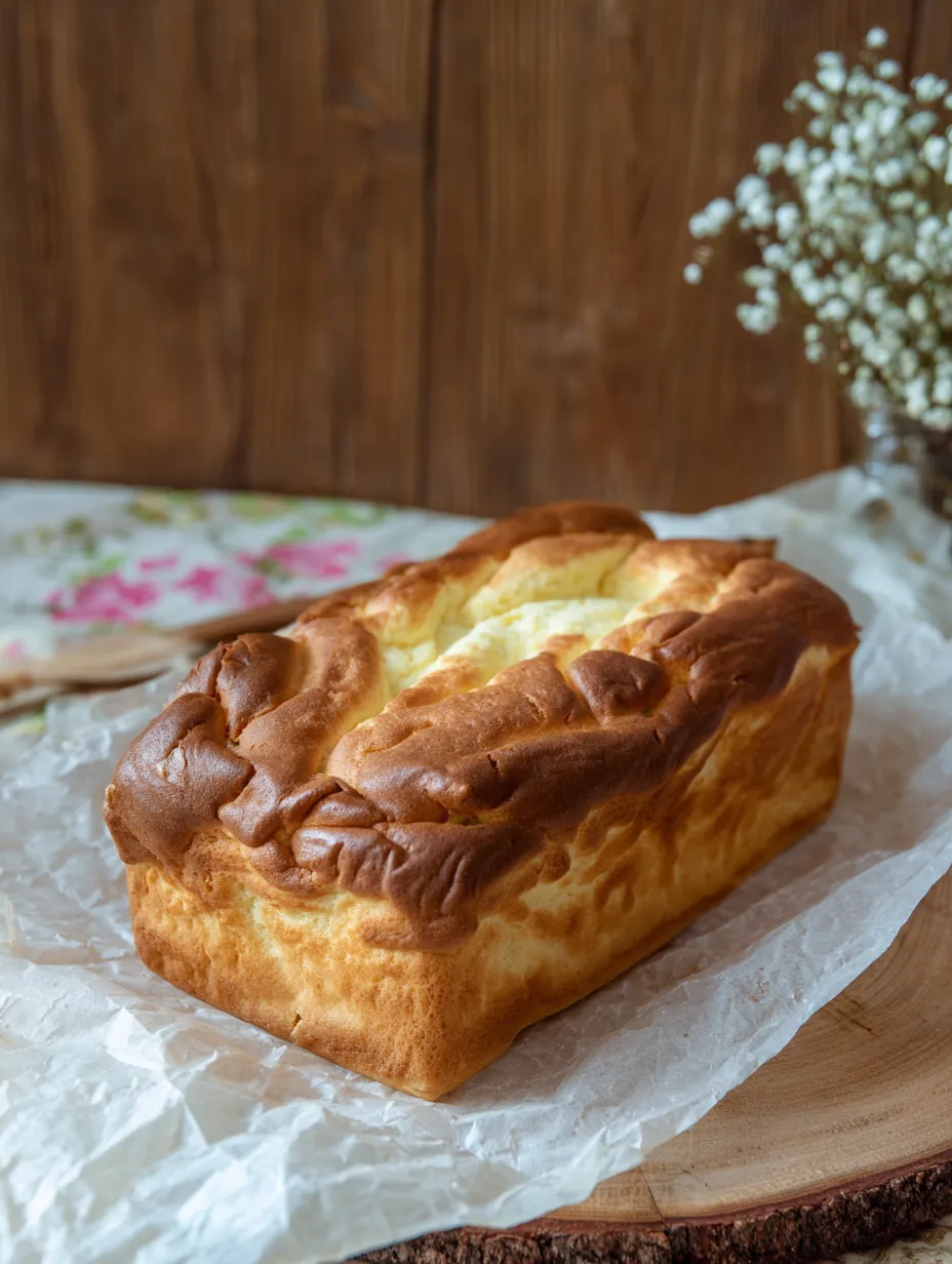 Bread loaf with visible bits of cottage cheese.
