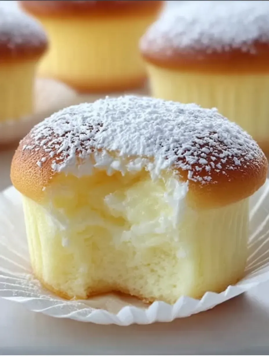 A cupcake topped with white frosting and a dusting of powdered sugar.