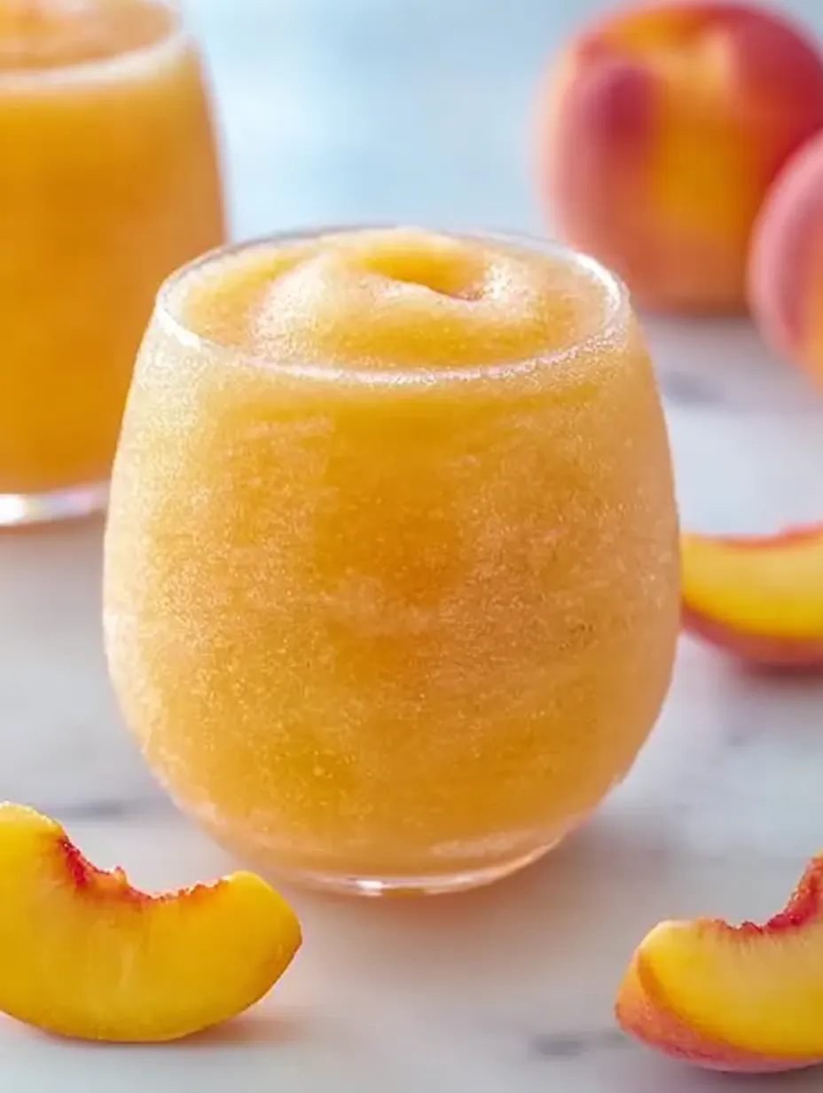 A chilled glass of peach juice.