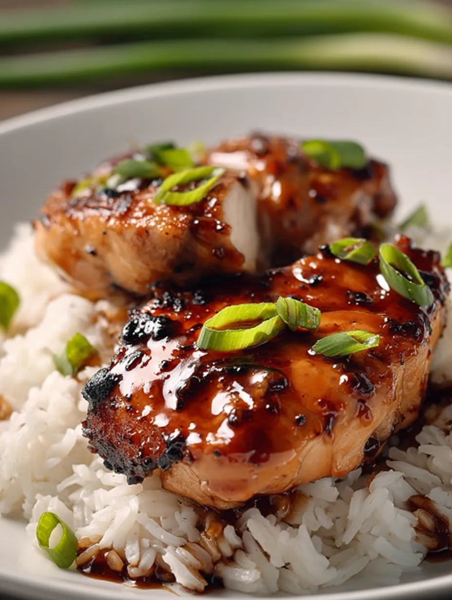 A plate loaded with chicken, pineapple, and fluffy rice.