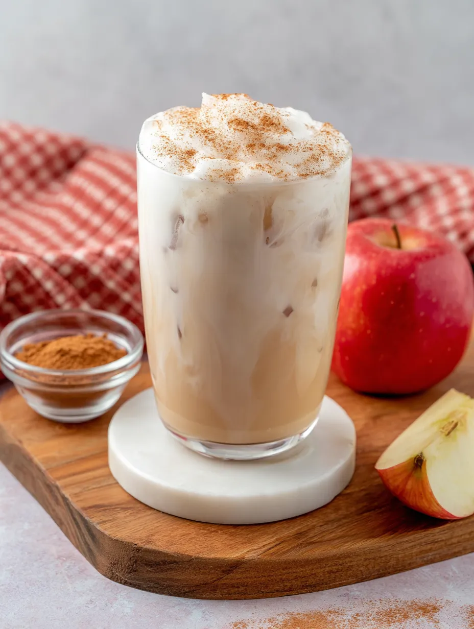 Cinnamon-dusted milk in a glass.