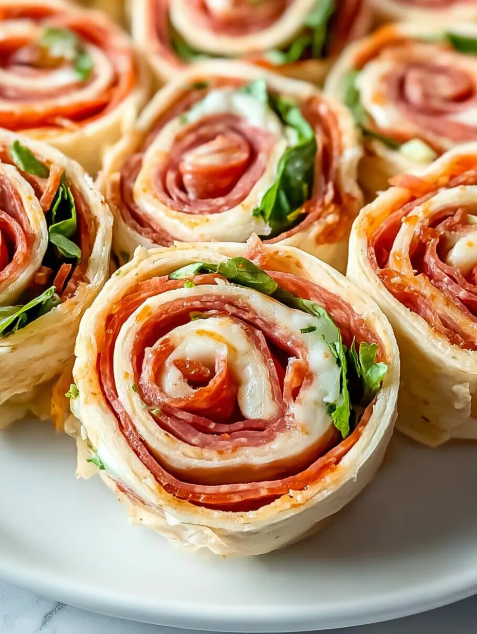 A platter stacked with deli meats and cheese wraps.