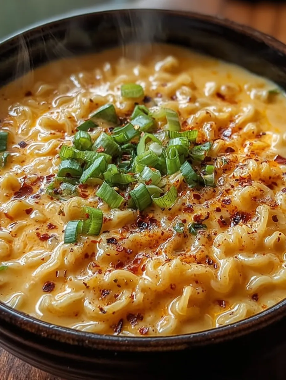 Noodle bowl topped with fresh veggies.