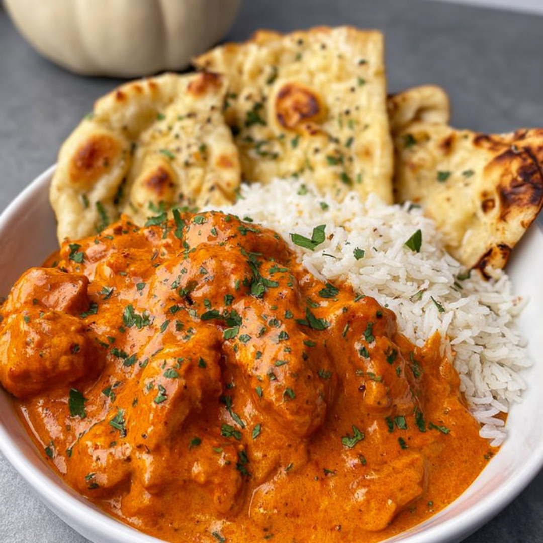 A bowl filled with rice and chicken in a saucy mix.