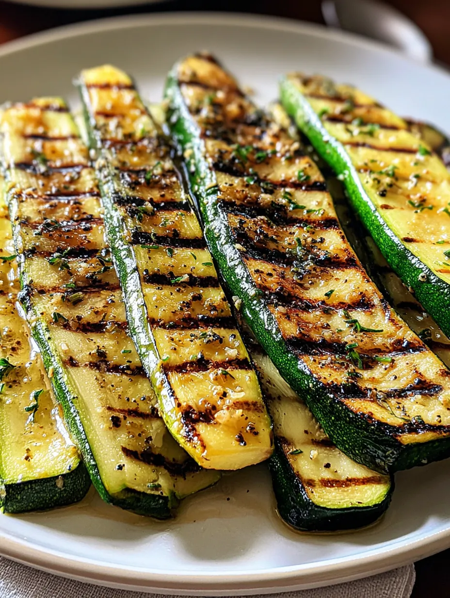 Charred zucchini on a plate, seasoned and ready to eat.