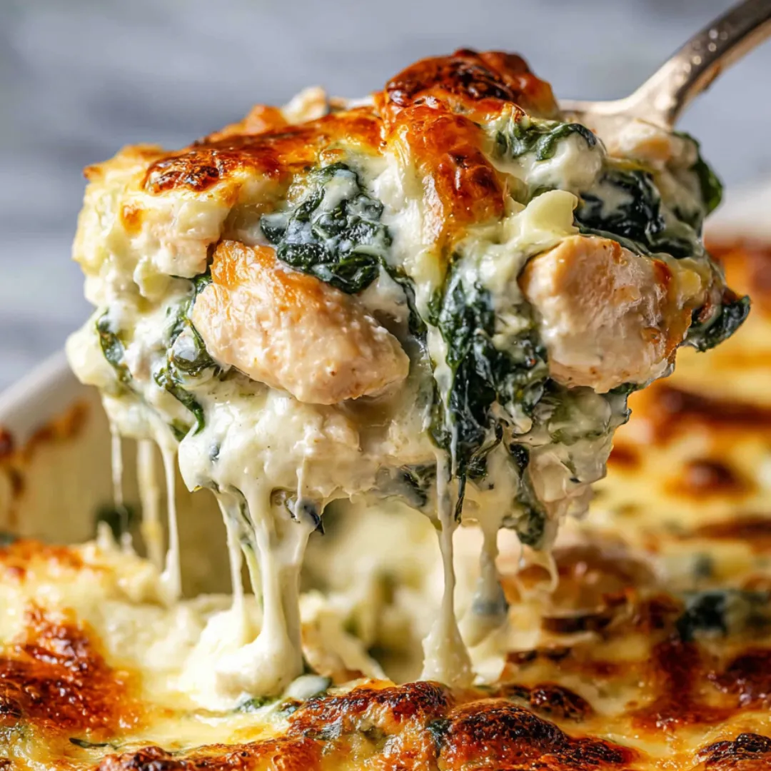 A piece of food has a fork in it.