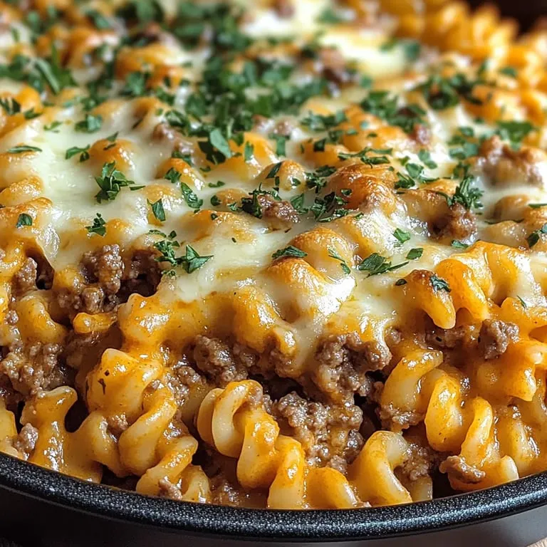 A close up of a delicious pasta dish.