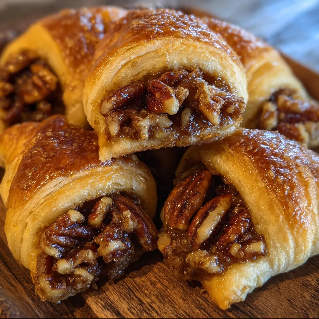 A plate of pastries with pecans.