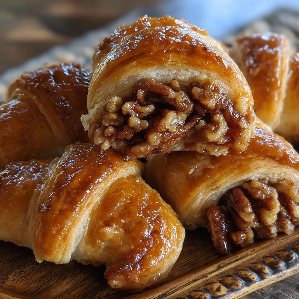A plate of pastries with a sweet pecan center.