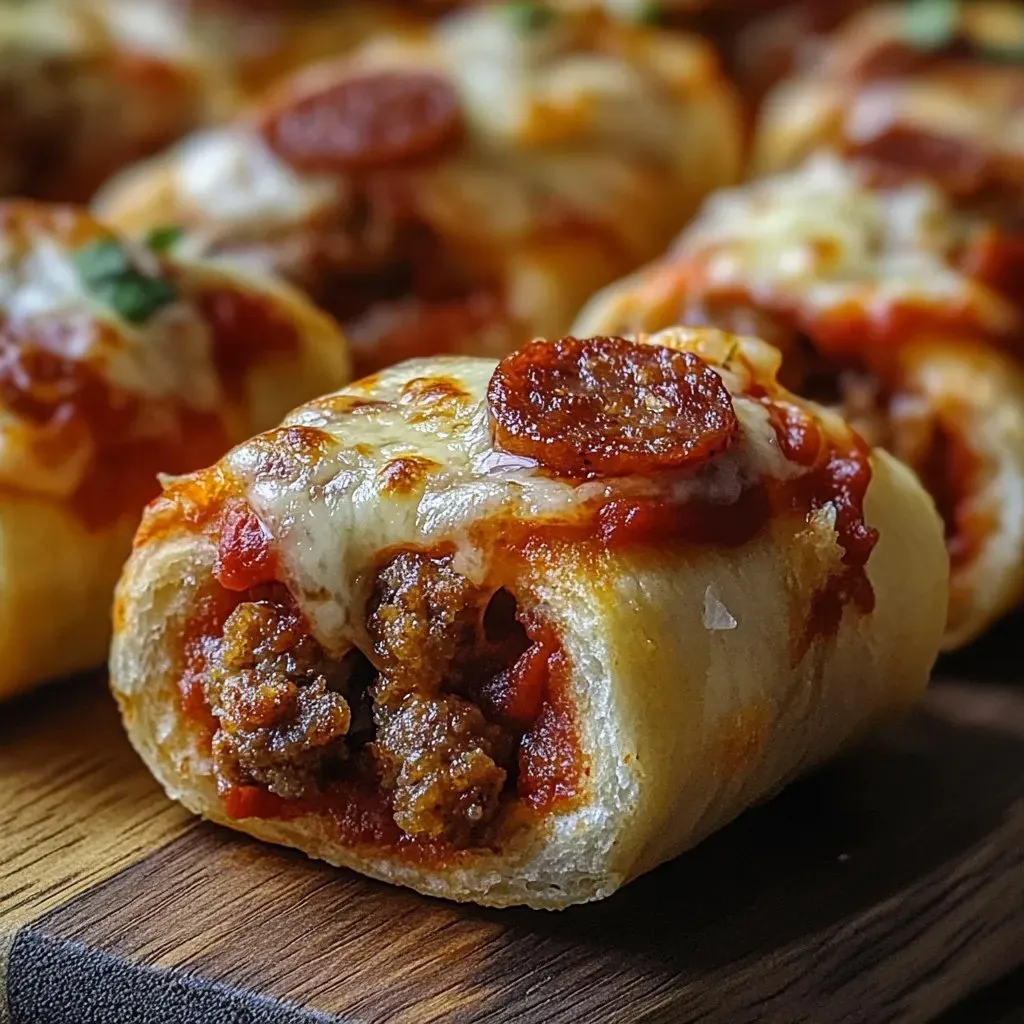 A slice of pizza roll with cheese and pepperoni.