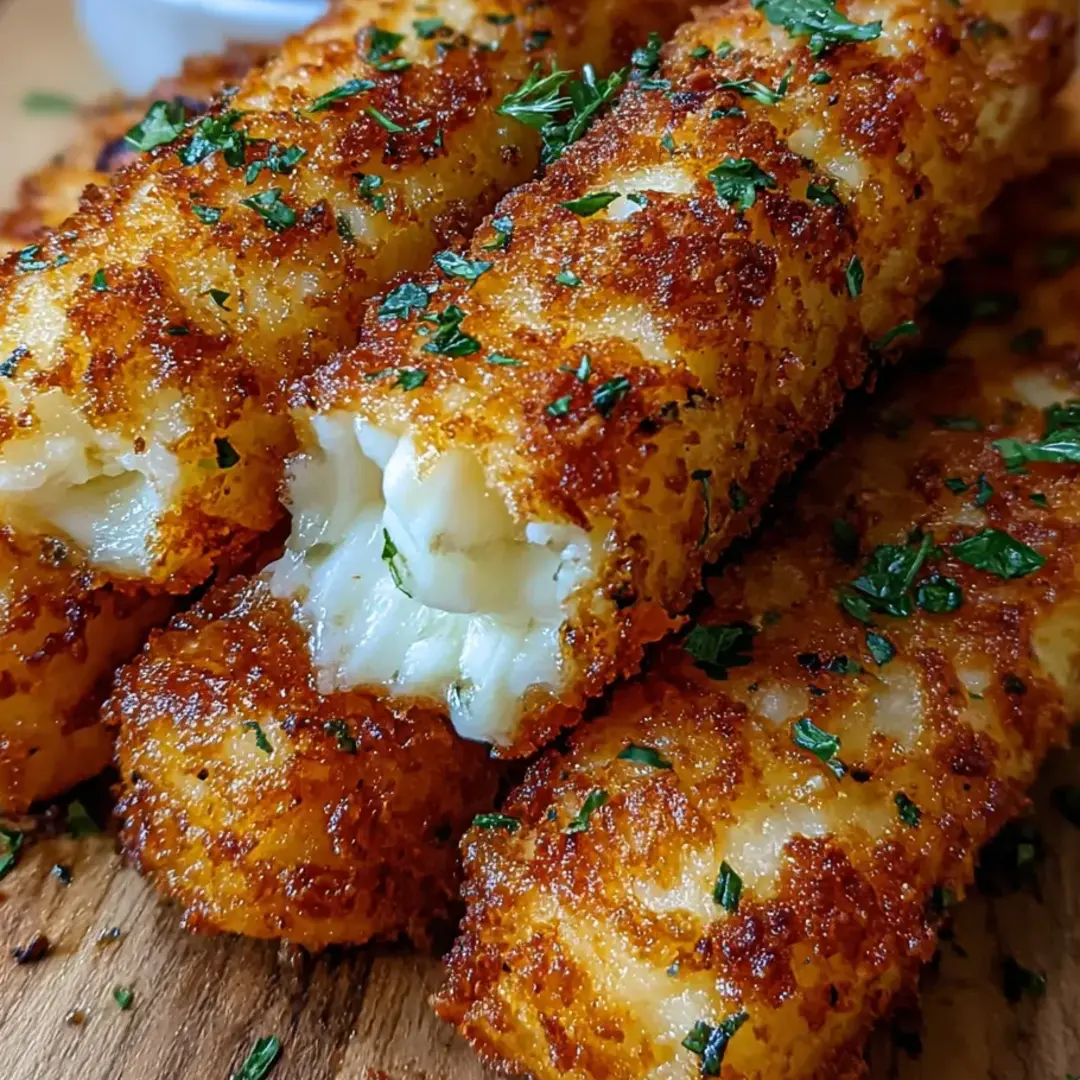 Plate with one golden cheesy stick