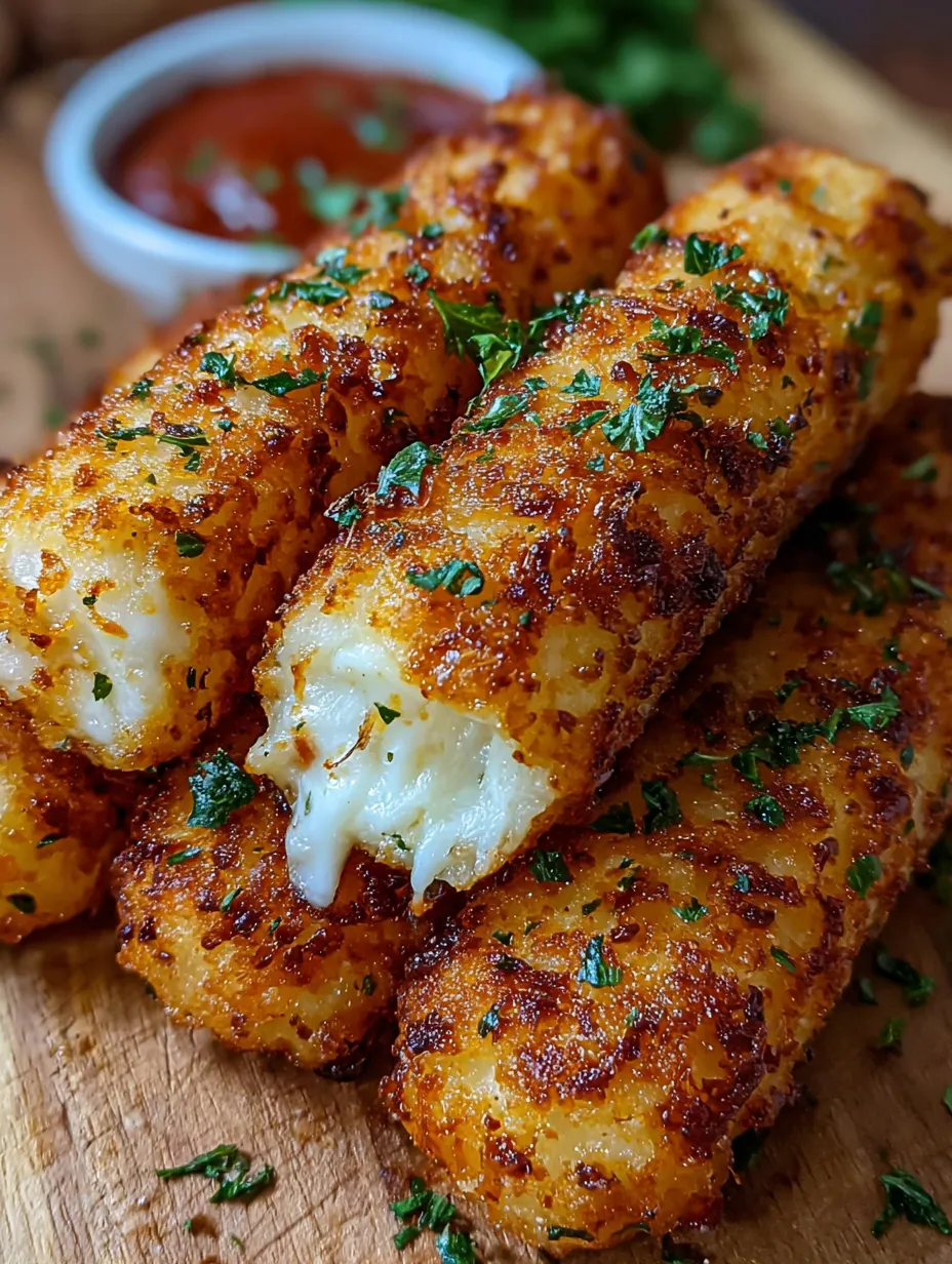 Breaded mozzarella stick seen close up.