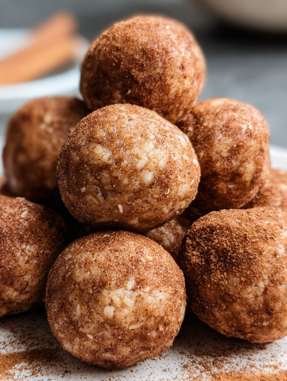 A stack of snickerdoodle energy balls.