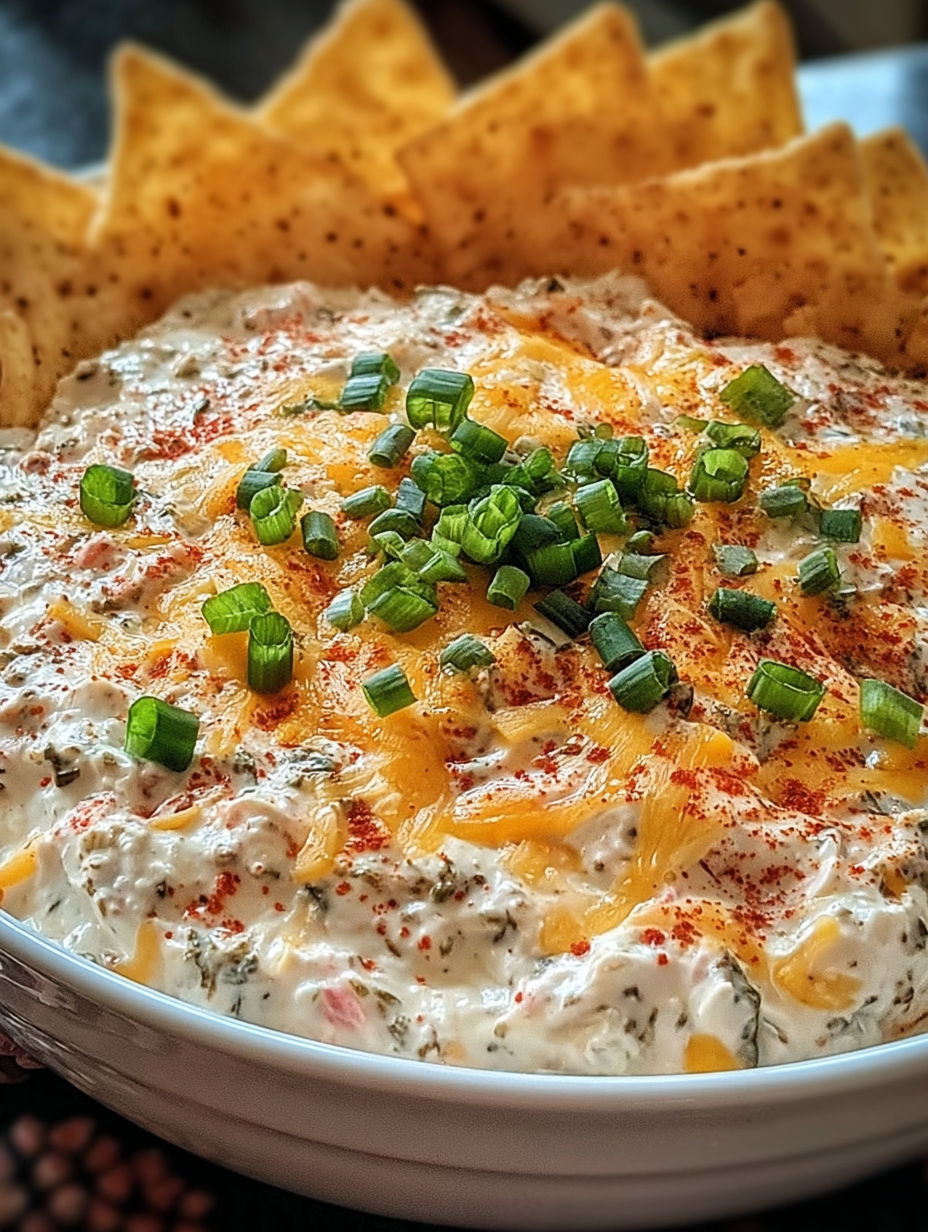 A bowl of Alabama Fire Cracker Dip.